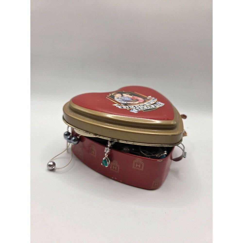 J19. Vintage Hershey Chocolate Tin Filled with Mystery Jewelry Jar